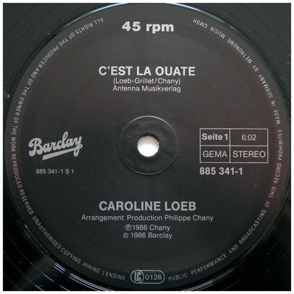 CAROLINE LOEB - C'EST LA QUOTE | 12'' MAXI SINGLE USADO