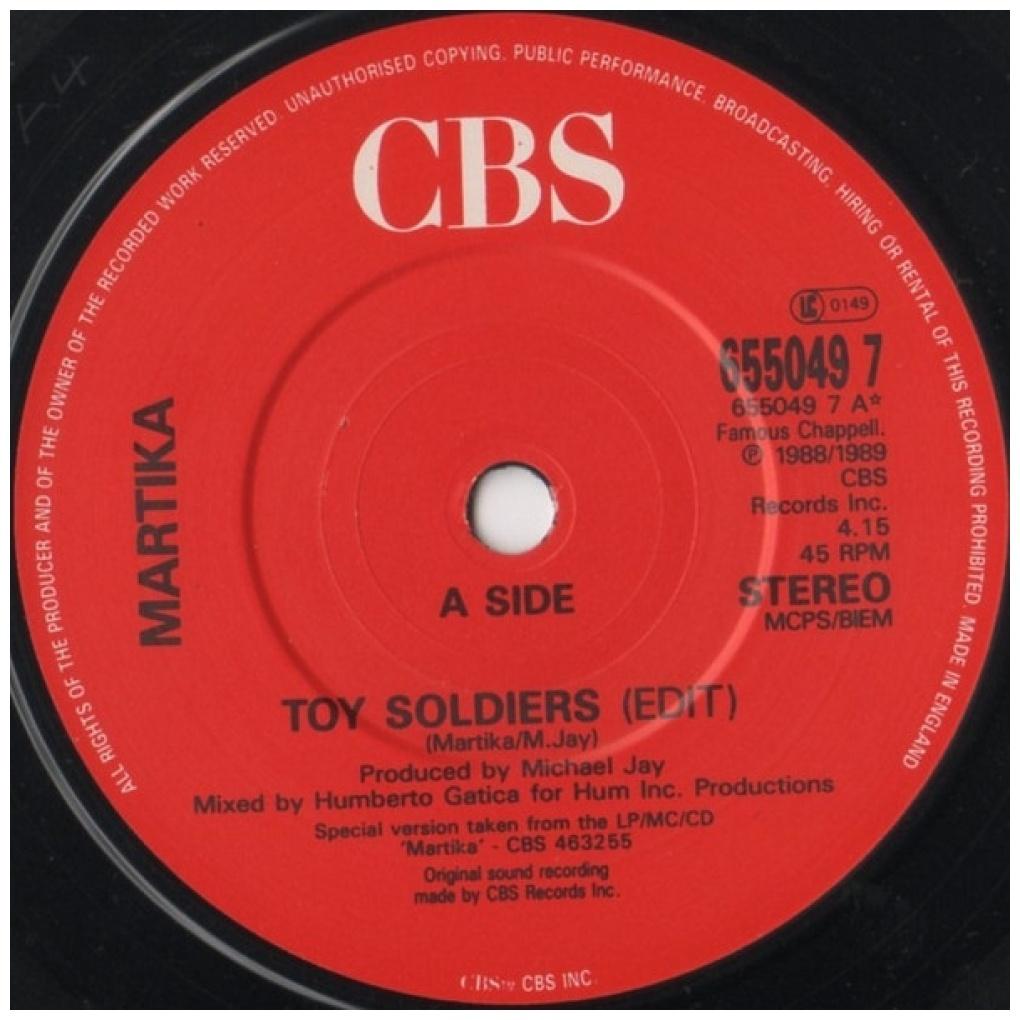 MARTIKA - TOY SOLDIERS | 7" SINGLE USADO