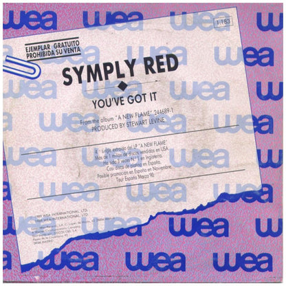 SIMPLY RED - YOU'VE GOT IT (PROMO COPY) | 7" SINGLE USADO