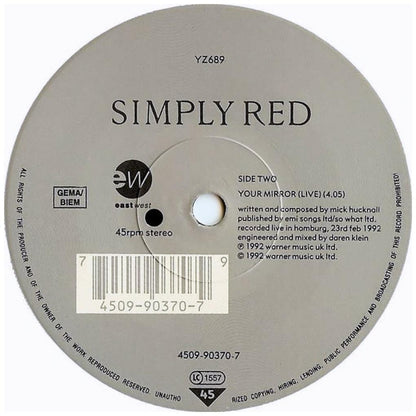 SIMPLY RED - YOUR MIRROR | 7" SINGLE USADO