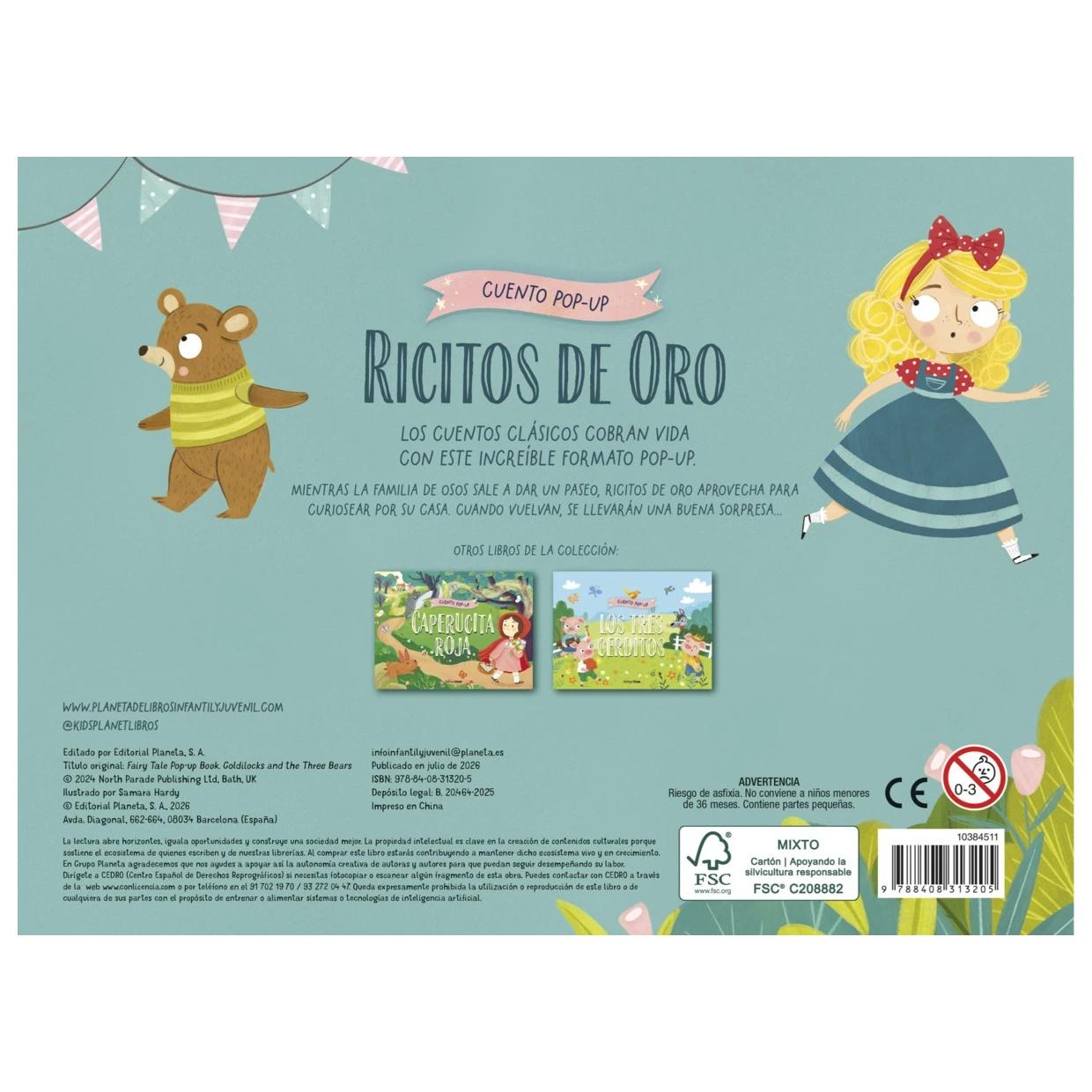 RICITOS DE ORO. CUENTO POP-UP (CARTONÉ) - SAMARA HARDY | LIBRO