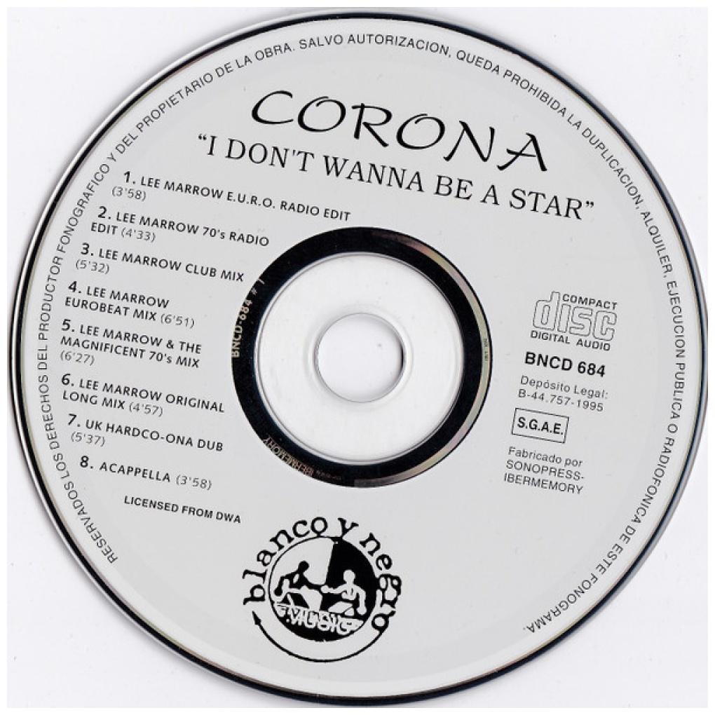 CORONA - I DON'T WANNA BE A STAR (CD MAXI SINGLE) | CD