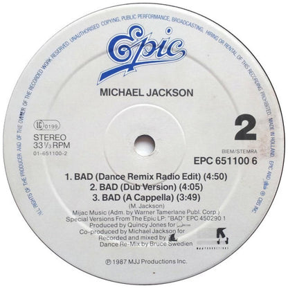 MICHAEL JACKSON - BAD | 12'' MAXI SINGLE USADO