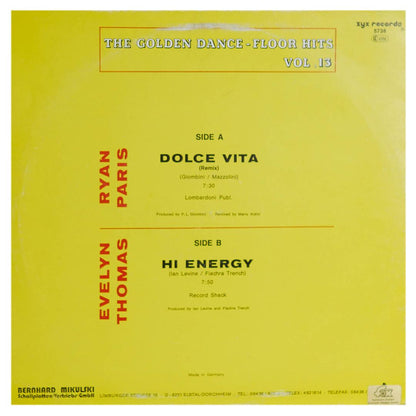RYAN PARIS / EVELYN THOMAS - DOLCE VITA / HI ENERGY | 12" MAXI SINGLE USADO