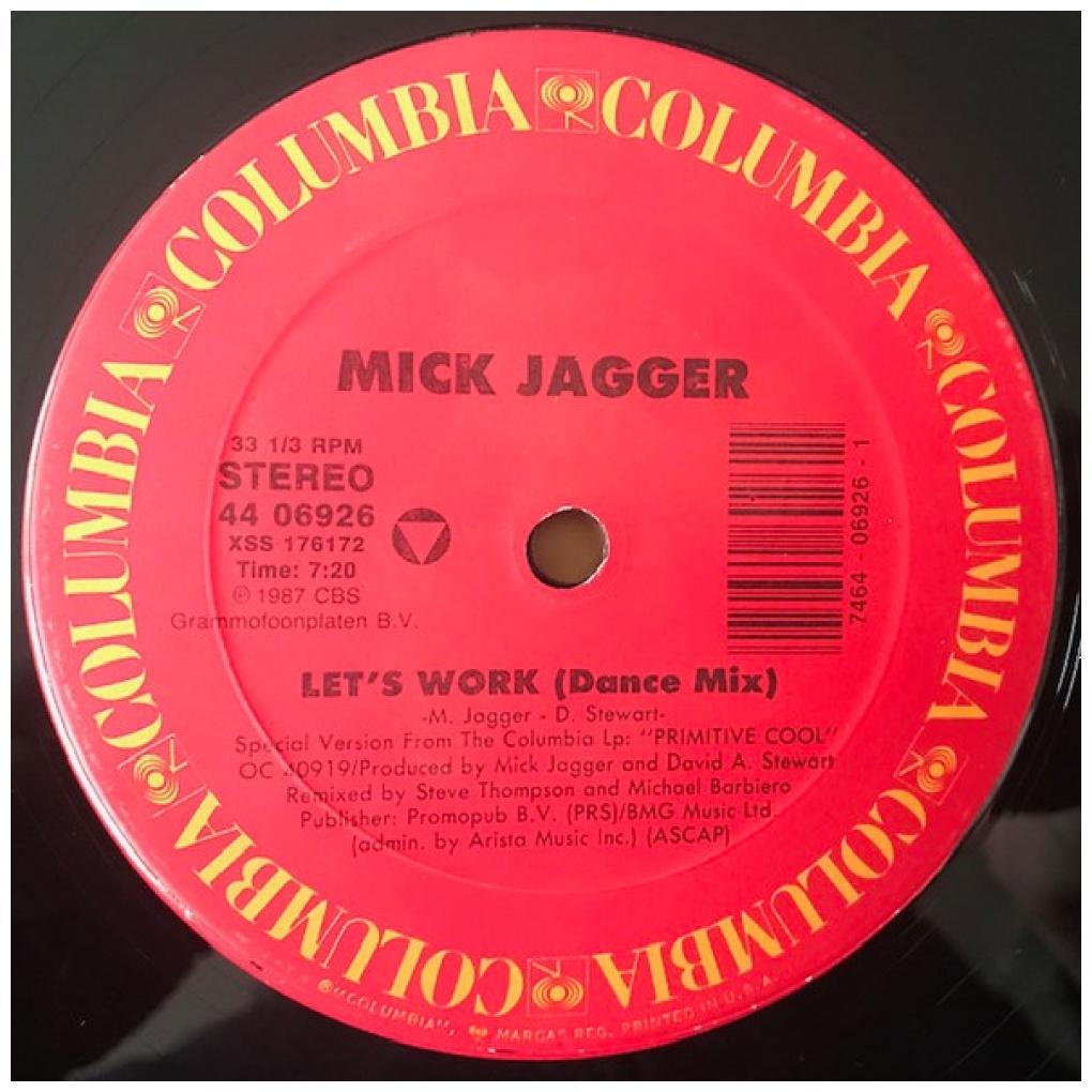 MICK JAGGER - LET'S WORK | 12" MAXI SINGLE VINILO USADO