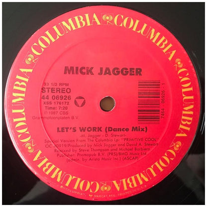 MICK JAGGER - LET'S WORK | 12" MAXI SINGLE VINILO USADO