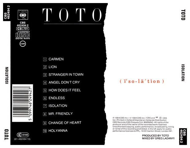 TOTO - ISOLATION | CD