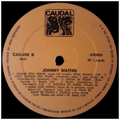 JOHNNY MATIS - JOHNNY MATIS | VINILO USADO
