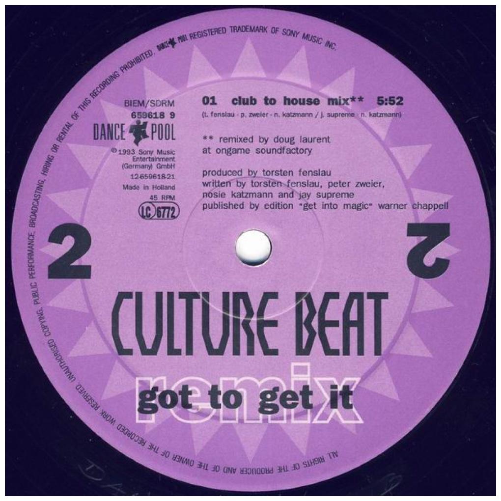 CULTURE BEAT - GOT TO GET IT (REMIX) (2LP) | 12'' MAXI SINGLE
