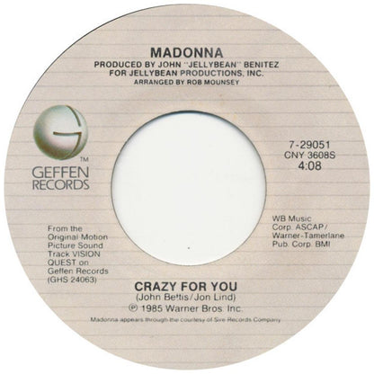 BERLIN / MADONNA - NO MORE WORDS / CRAZY FOR YOU | 7" SINGLE USADO