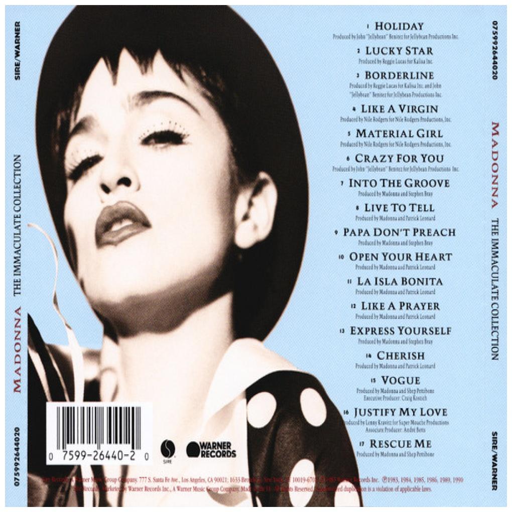 MADONNA - THE INMACULATE COLLECTION | CD