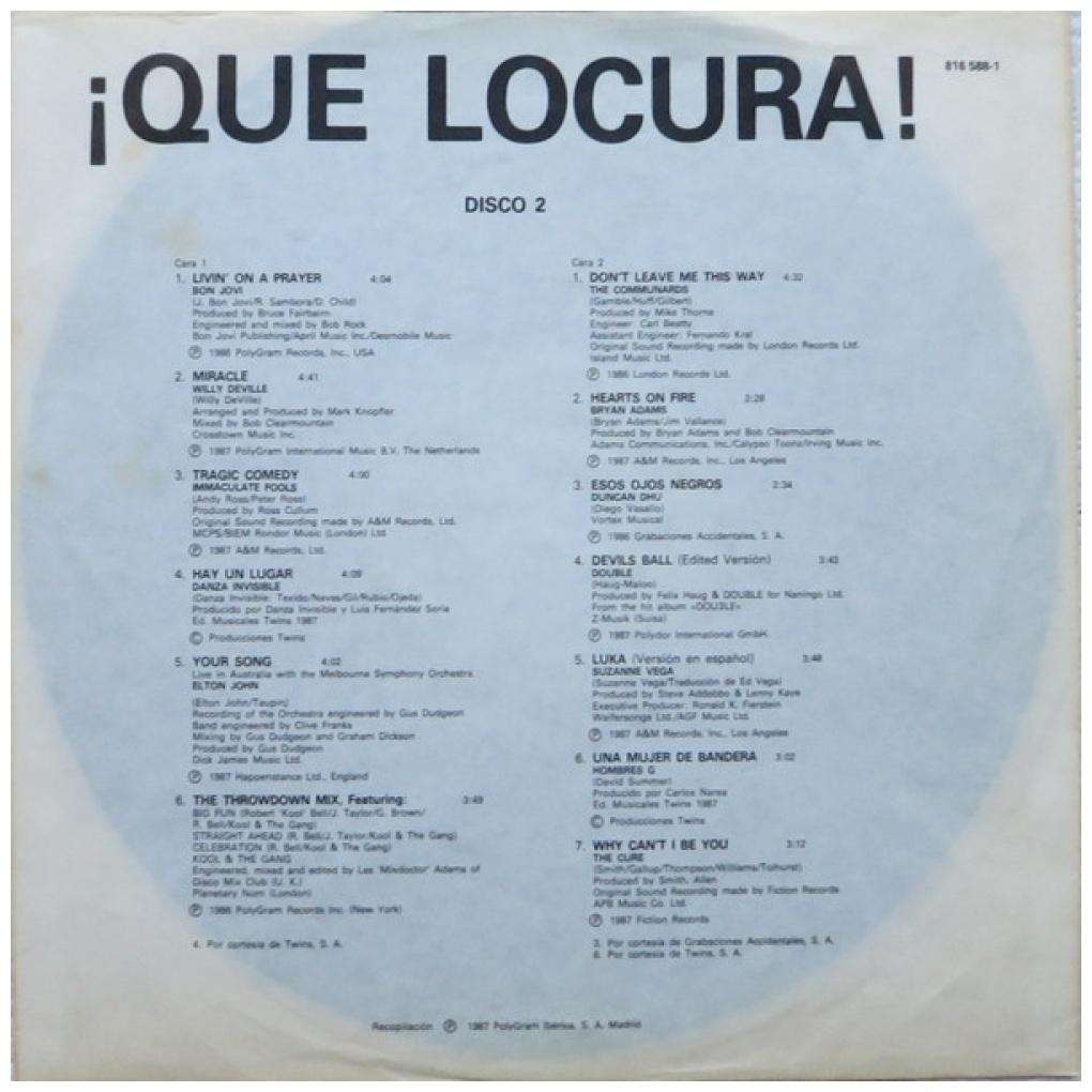 ¡QUÉ LOCURA! - VARIOUS ARTIST (2LP) | VINILO USADO
