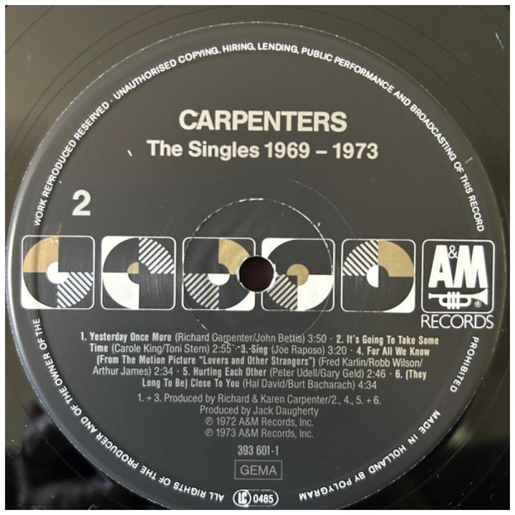 CARPENTERS - THE SINGLES 1969-1973 | VINILO USADO