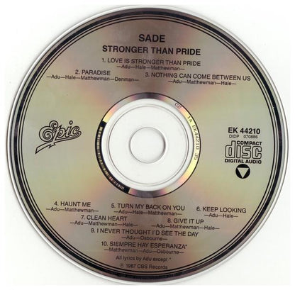 SADE - STRONGER THAN PRIDE | CD USADO