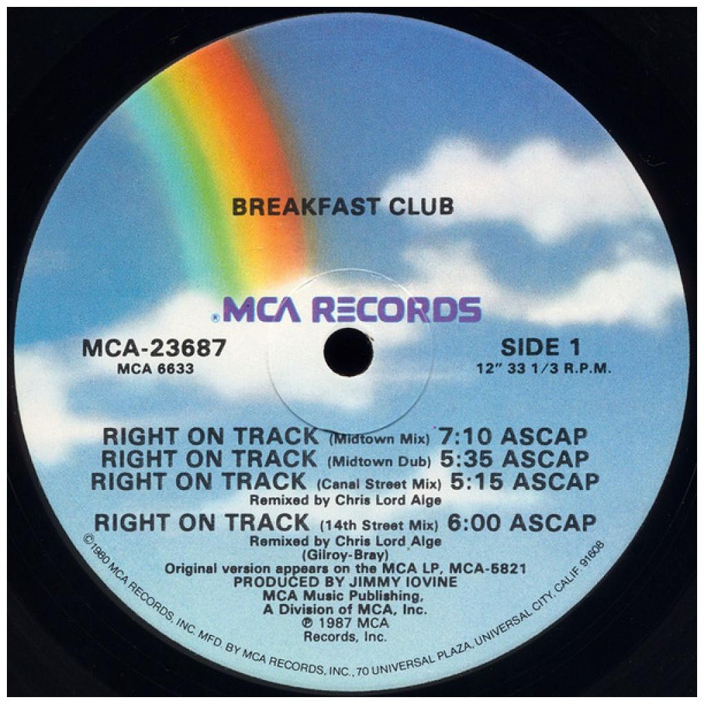 BREAKFAST CLUB - RIGHT ON TRACK | 12'' MAXI SINGLE USADO