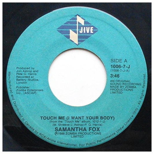 SAMANTHA FOX - TOUCH ME (I WANT YOUR BODY) | 7" SINGLE VINILO USADO