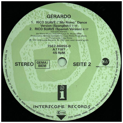 GERARDO - RICO SUAVE | 12'' MAXI SINGLE USADO
