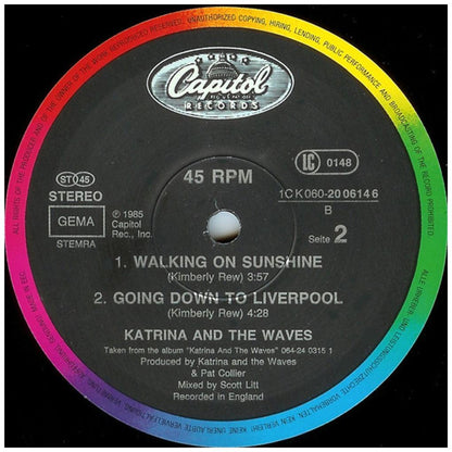 KATRINA AND THE WAVES - WALKING ON SUNSHINE | 12'' MAXI SINGLE USADO