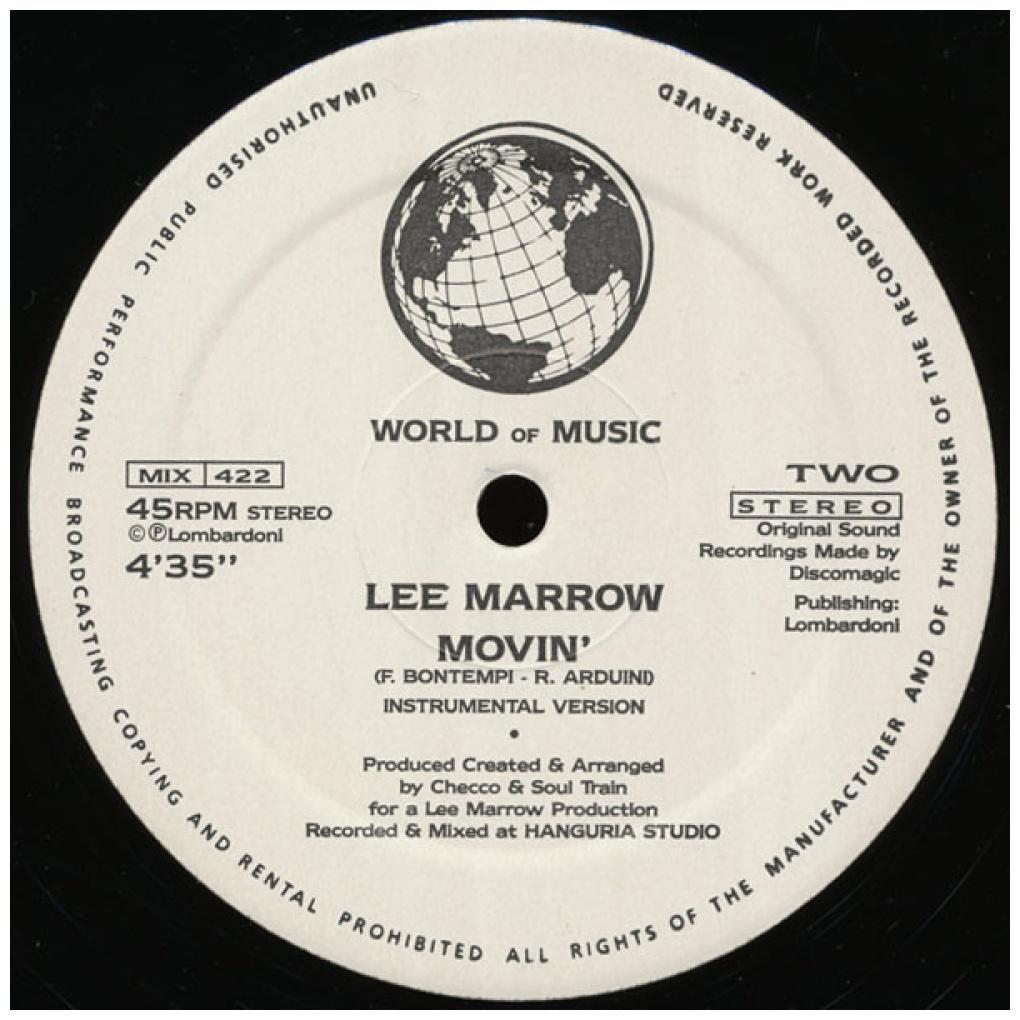 LEE MARROW - MOVIN' | 12'' MAXI SINGLE USADO