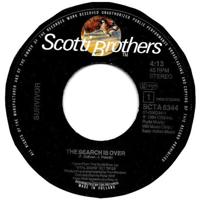 SURVIVOR - THE SEARCH IS OVER | 7" SINGLE USADO