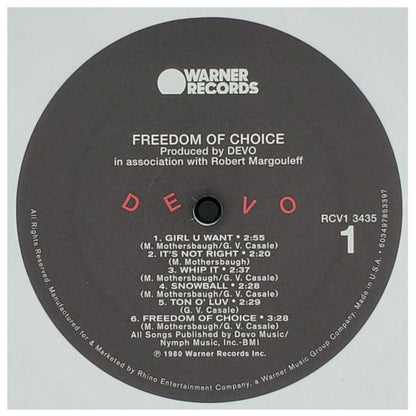 DEVO - FREEDOM OF CHOICE (WHITE VINYL) | VINILO