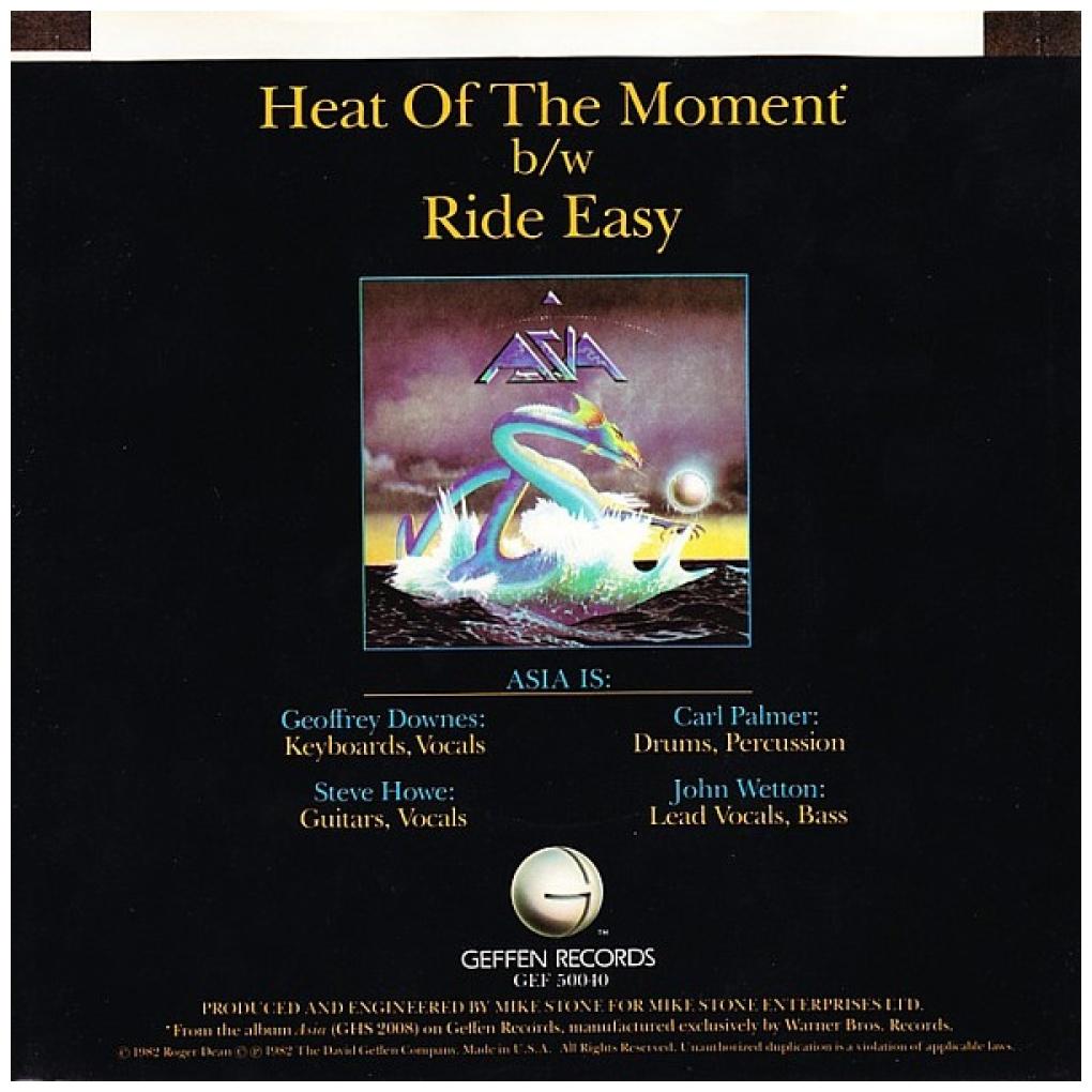 ASIA - HEAT OF THE MOMENT | 7" SINGLE USADO