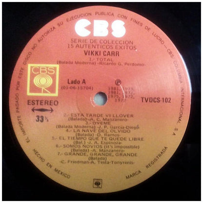 VIKKI CARR - 15 AUTENTICOS EXITOS | VINILO USADO