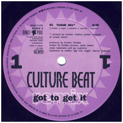 CULTURE BEAT - GOT TO GET IT (REMIX) (2LP) | 12'' MAXI SINGLE