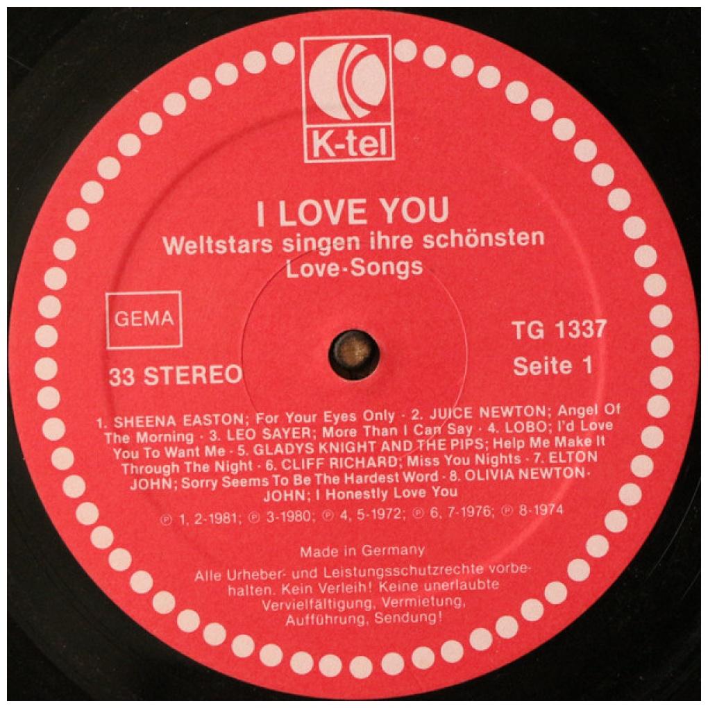 I LOVE YOU - 16 LOVE SONGS | VINILO USADO