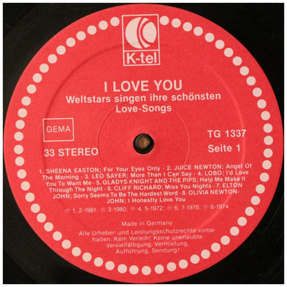 I LOVE YOU - 16 LOVE SONGS | VINILO USADO