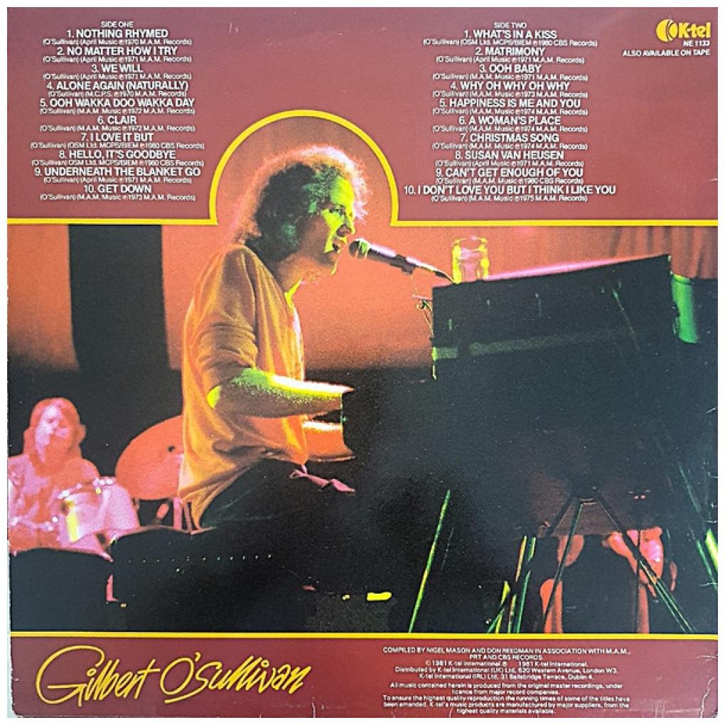 GILBERT O'SULLIVAN - 20 GOLDEN GREATS | VINILO USADO