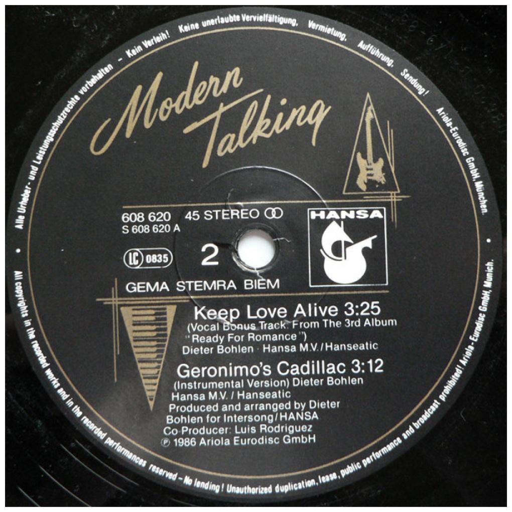 MODERN TALKING - GERONIMO'S CADILLAC | 12" MAXI SINGLE VINILO USADO