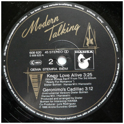 MODERN TALKING - GERONIMO'S CADILLAC | 12" MAXI SINGLE VINILO USADO