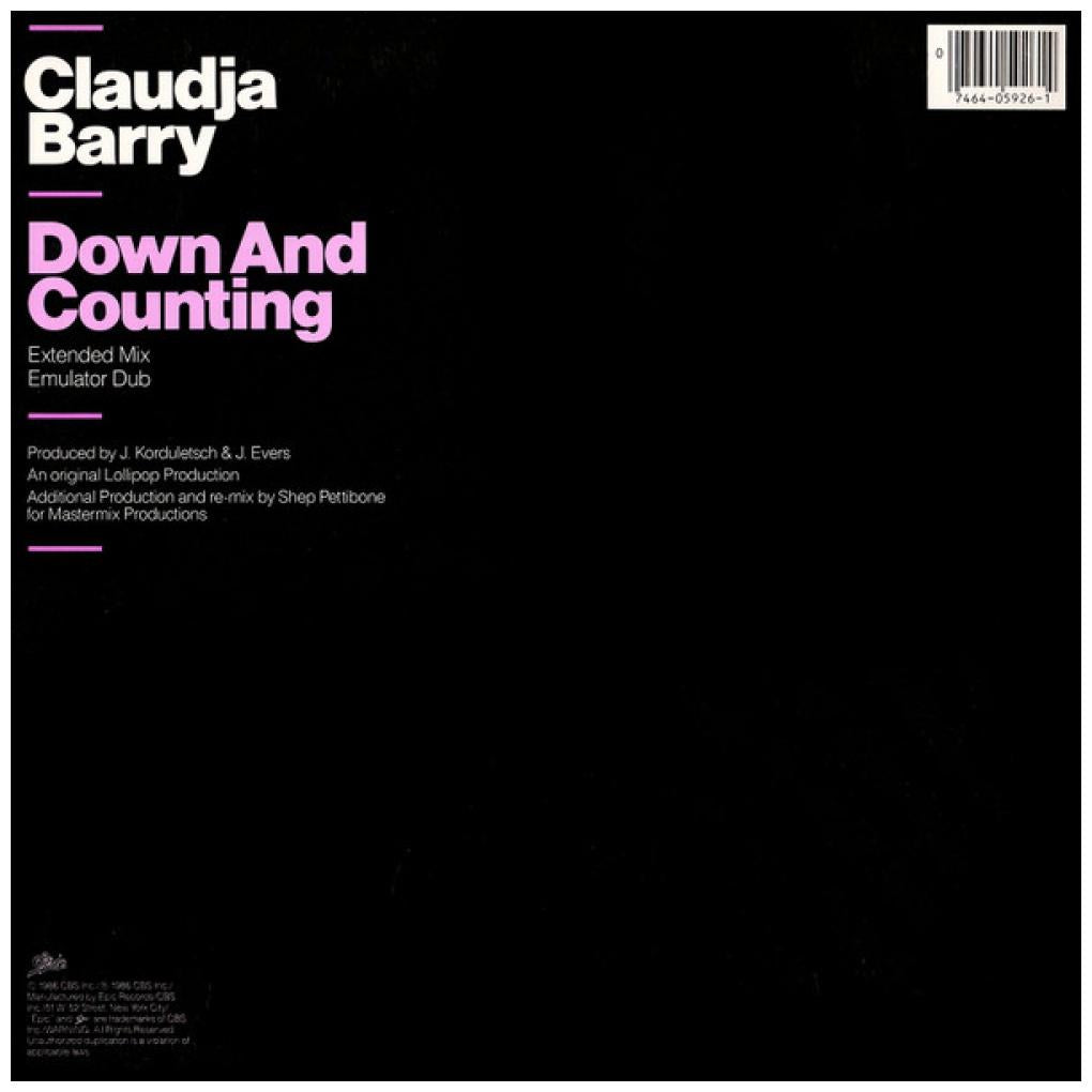 CLAUDJA BARRY - DOWN AND COUNTING | 12" MAXI SINGLE VINILO USADO