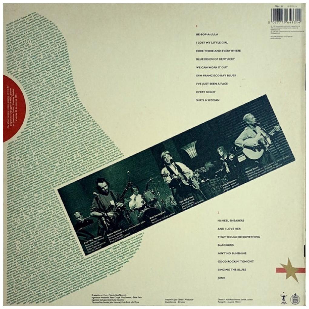 PAUL McCARTNEY - UNPLUGGED: THE OFFICIAL BOOKLEG} | VINILO USADO