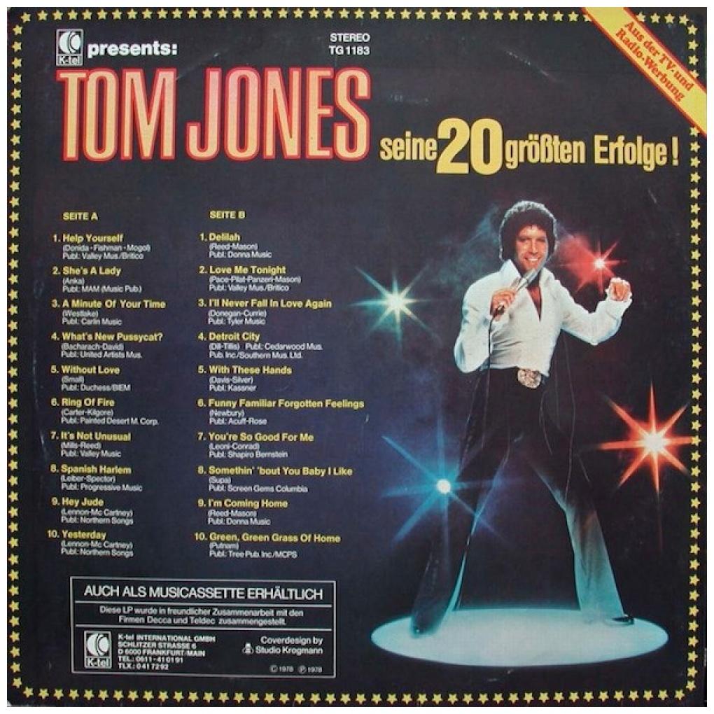 TOM JONES - SEINE 20 GROBTEN ERFOLGE (20 GRETEST HITS) | VINILO USADO