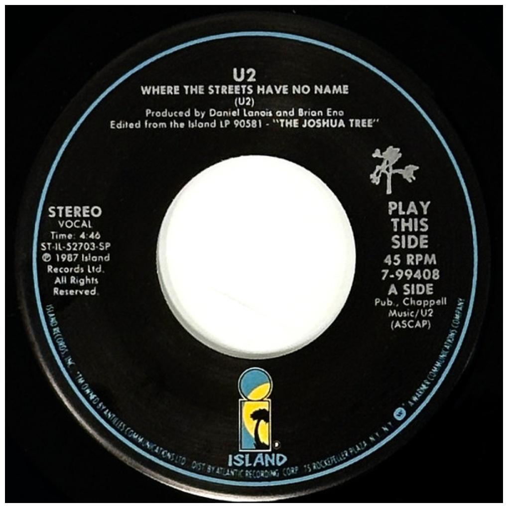 U2 - WHERE THE STREETS HAVE NO NAME | 7" SINGLE USADO