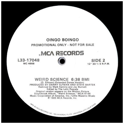 OINGO BONGO - WEIRD SCIENCE (PROMO COPY) | 12'' MAXI SINGLE USADO