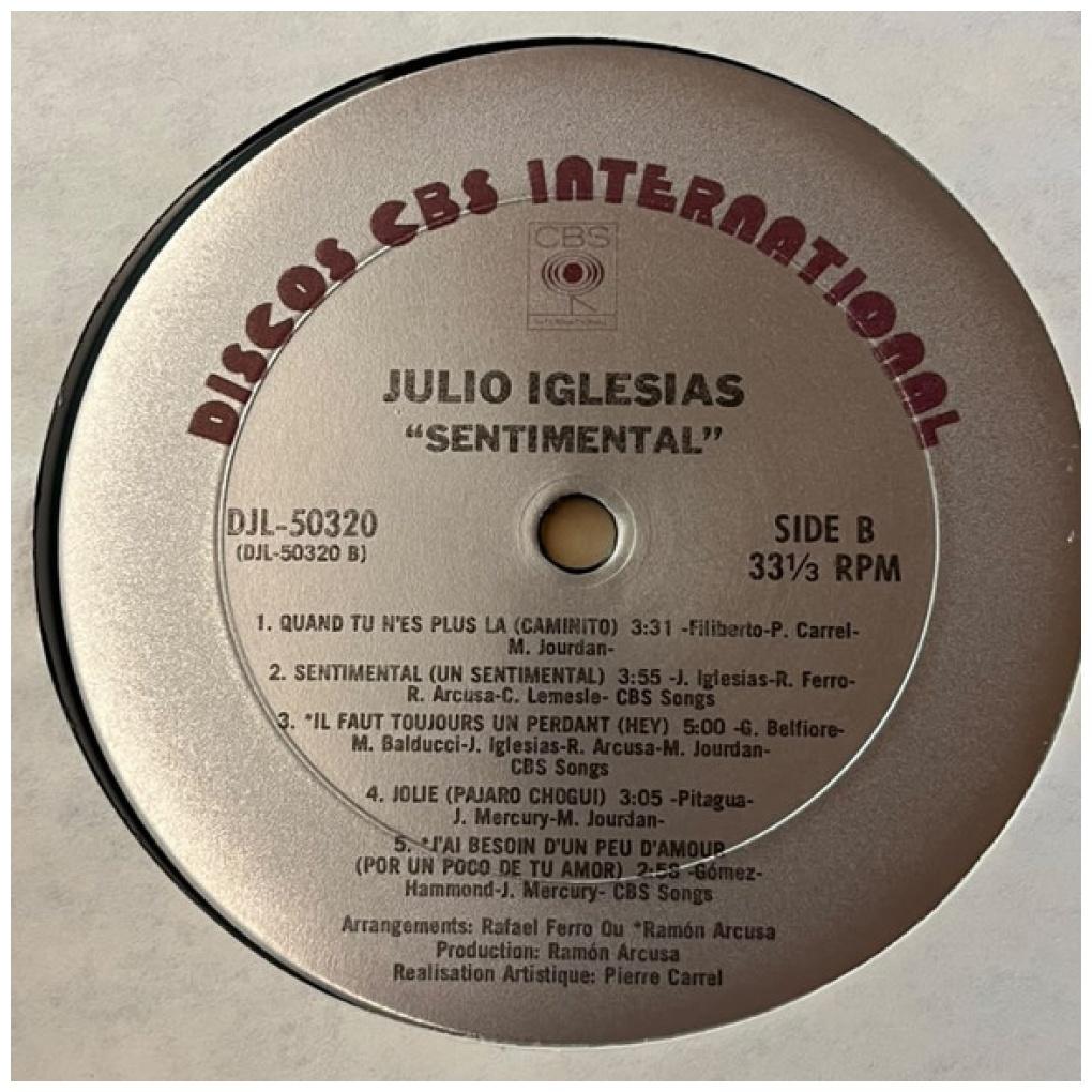 JULIO IGLESIAS - SENTIMENTAL (EN FRANCES) | VINILO USADO