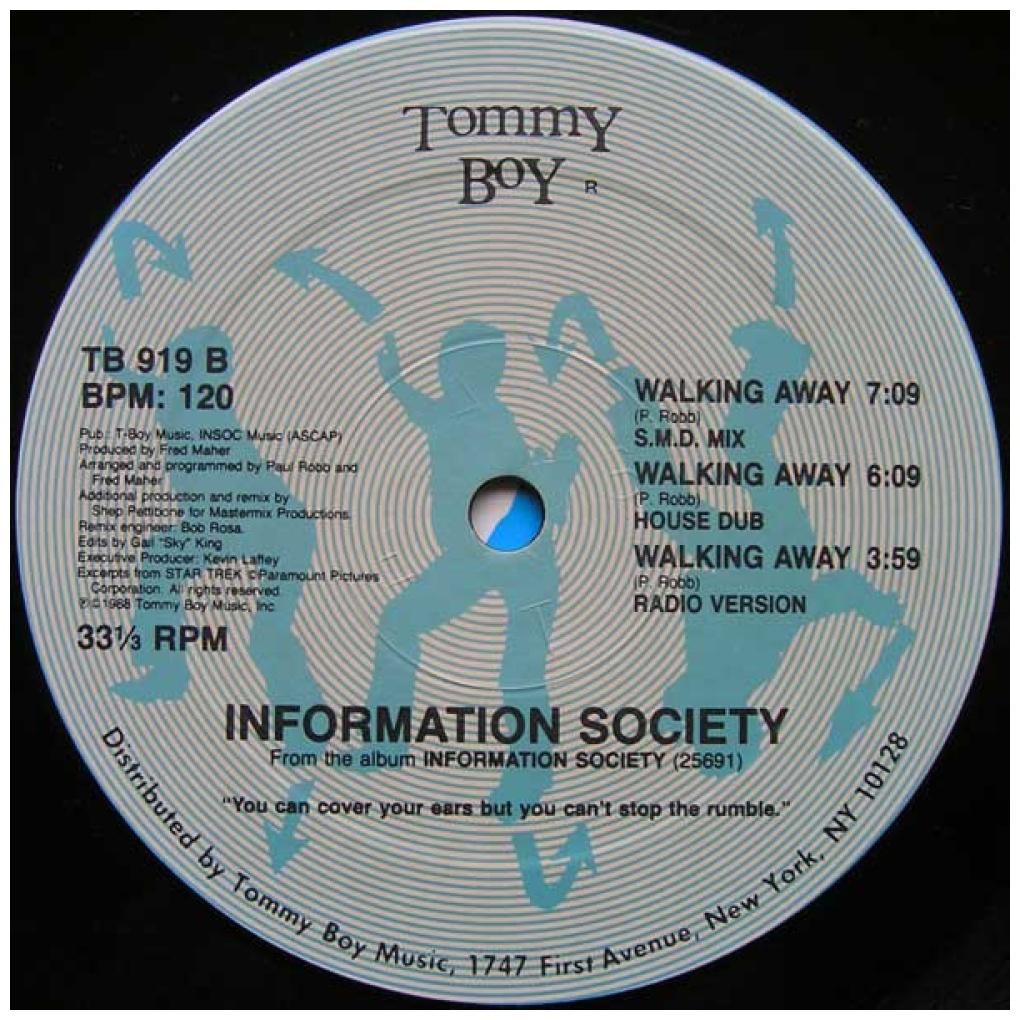 INFORMATION SOCIETY - WALKING AWAY | 12'' MAXI SINGLE USADO