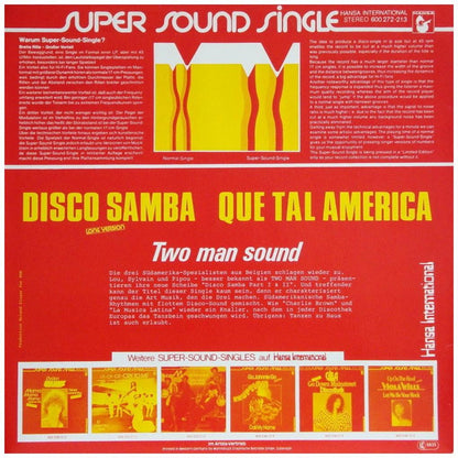 TWO MAN SOUND - DISCO SAMBA/QUE TAL AMERICA | 12'' MAXI SINGLE USADO