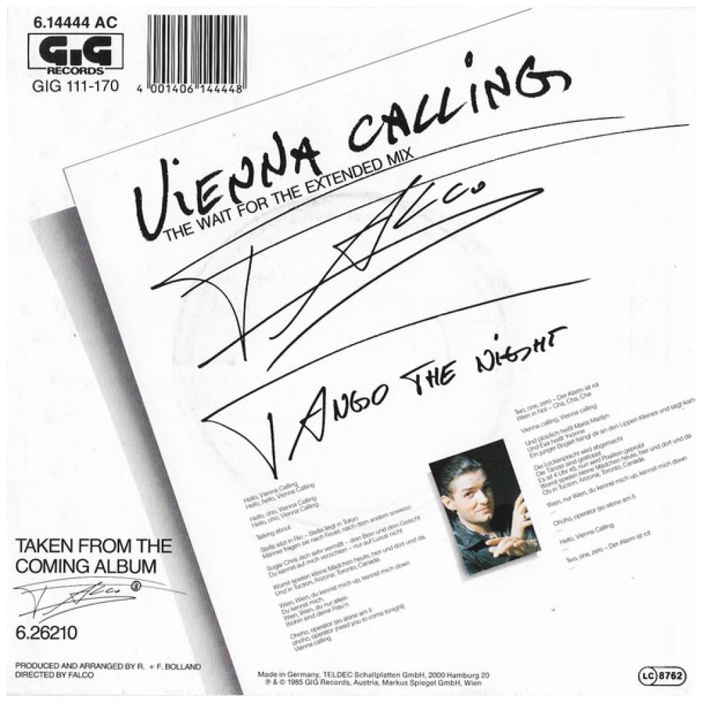 FALCO - VIENNA CALLING | 7" SINGLE USADO