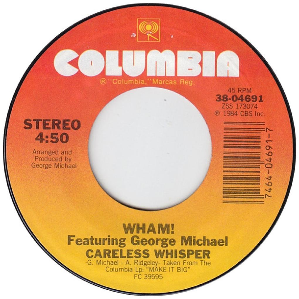 WHAM ft. GEORGE MICHAEL - CARELESS WHISPERS | 7" SINGLE USADO