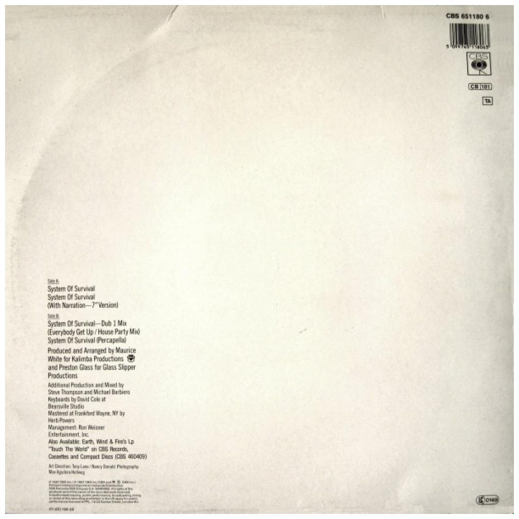 EARTH, WIND & FIRE - SYSTEM OF SURVIVAL | 12'' MAXI SINGLE USADO