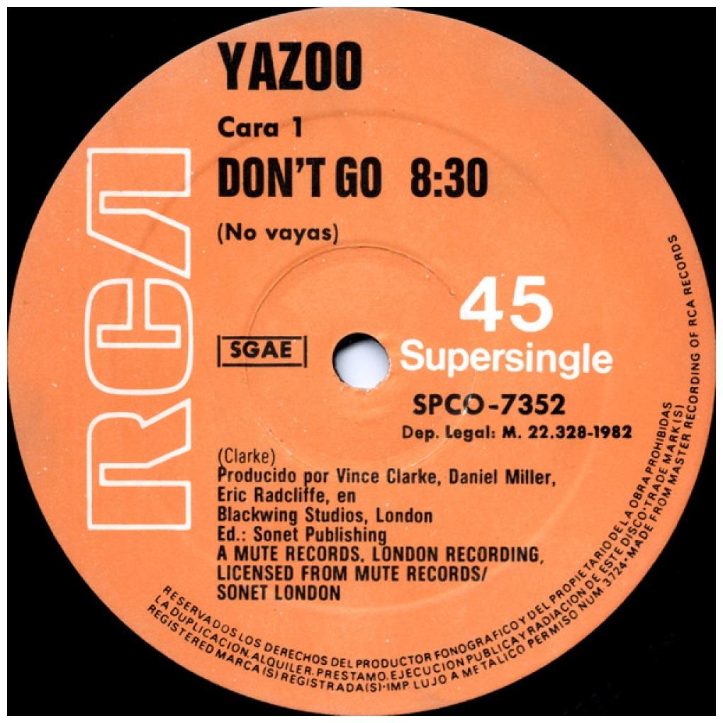 YAZZO - DON'T GO (RE.MIXES) | 12'' MAXI SINGLE USADO