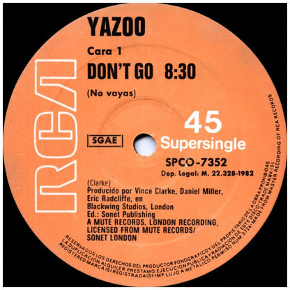 YAZZO - DON'T GO (RE.MIXES) | 12'' MAXI SINGLE USADO