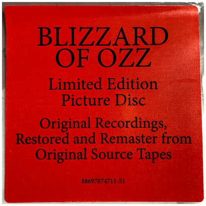 OZZY OSBOURNE - BLIZZARD OF OZZ (PICTURE DISC) | VINILO
