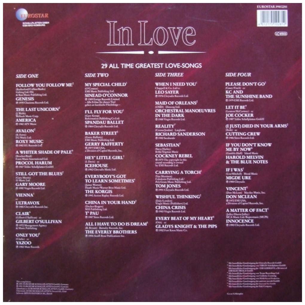 IN LOVE - 29 ALL TIME GREATEST LOVE SONGS (2LP) | VINILO USADO