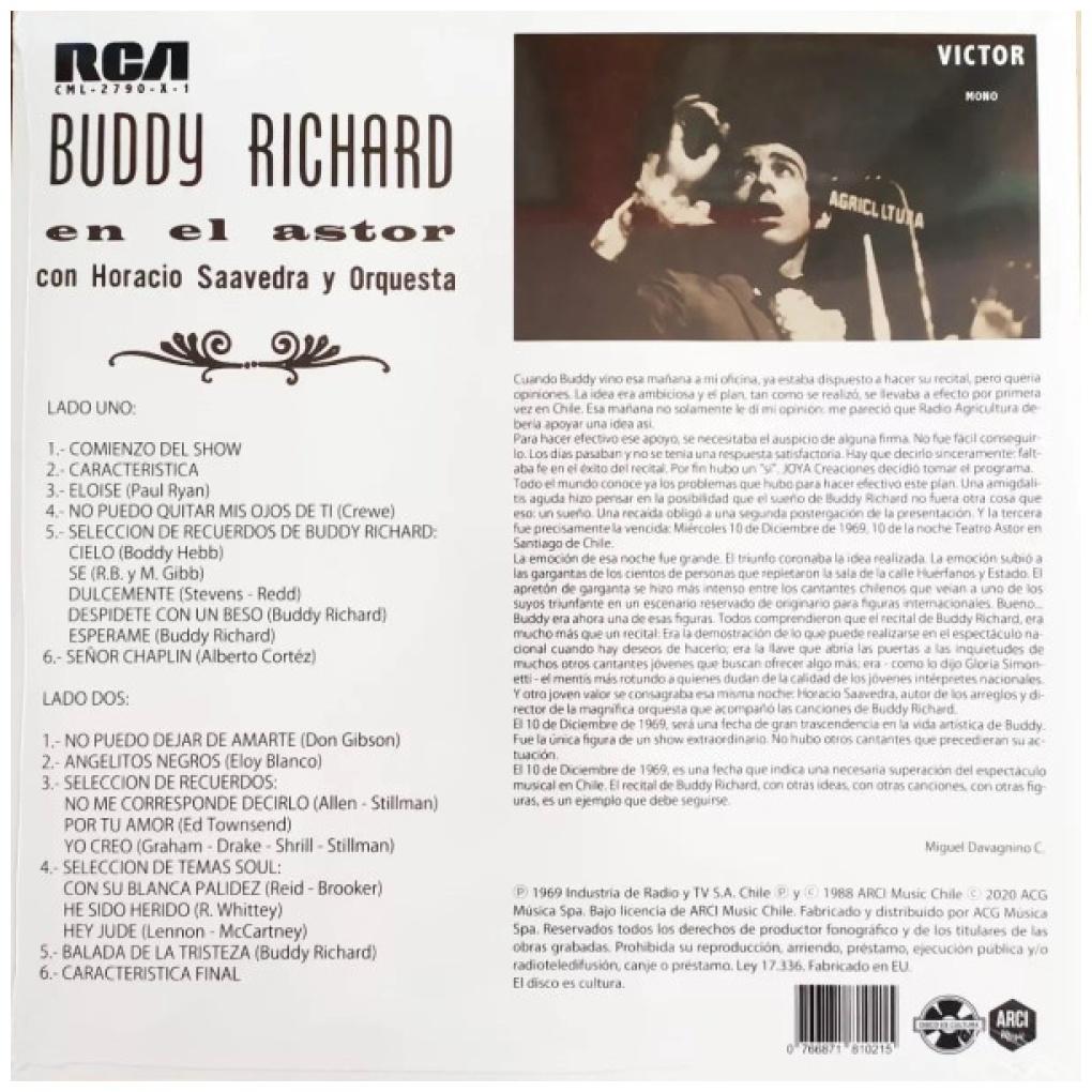 BUDDY RICHARD - EN EL ASTOR (REMASTERED ORIGINAL)
 | VINILO