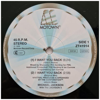 MICHAEL JACKSON & JACKSON 5 - I WANT YOU BACK | 12'' MAXI SINGLE USADO